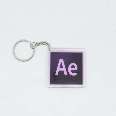Gantungan Kunci Akrilik 2 sisi Desainer Penggemar Adobe After Effect