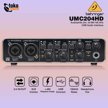 Behringer UMC204HD U-Phoria 2x4 USB Audio Interface