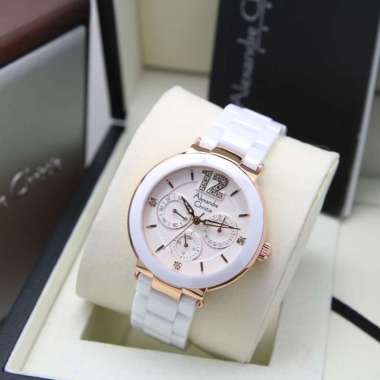 JAM TANGAN WANITA ALEXANDRE CHRISTIE AC 2359 AC2359 ROSEGOLD WHITE CERAMIC ORIGINAL