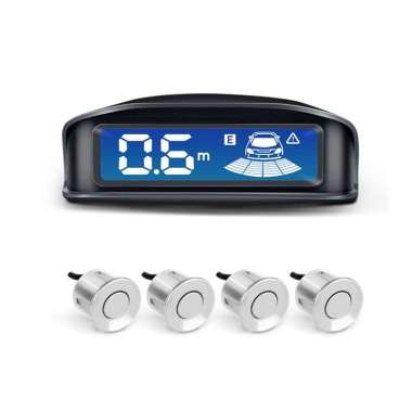 Sensor Parkir Depan Belakang 4 Titik Silver LED Display | Sensor Mobil Mundur