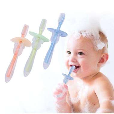 FG Sikat Gigi Bayi Silikon Finger Tooth Brush Silicon Pembersih Mulut Bayi SG Silikon Biru