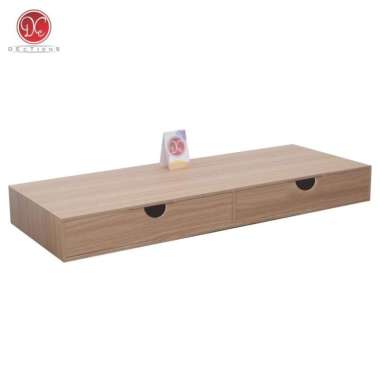 Rak Laci Dinding Nakas 80x30cm 2 Kotak Penyimpanan Minimalis Gantung Krem - 60x20cm