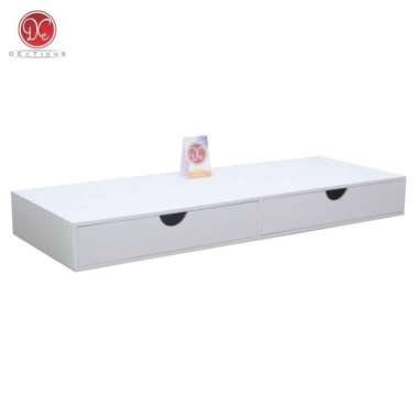Rak Laci Dinding Nakas 80x30cm 2 Kotak Penyimpanan Minimalis Gantung Putih - 60x20cm