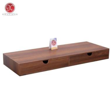 Rak Laci Dinding Nakas 80x30cm 2 Kotak Penyimpanan Minimalis Gantung Coklat - 60x20cm