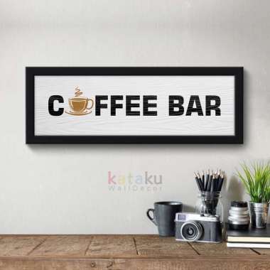 Hiasan Dinding Rustic Coffee Bar Sign Pajangan Dinding Wall Decor - hitam