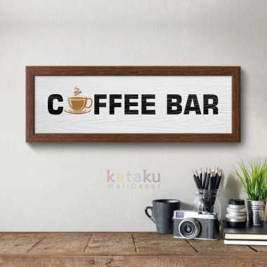 Hiasan Dinding Rustic Coffee Bar Sign Pajangan Dinding Wall Decor - coklat