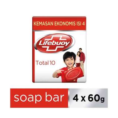 Promo Harga Lifebuoy Bar Soap Total 10 per 4 pcs 60 gr - Blibli