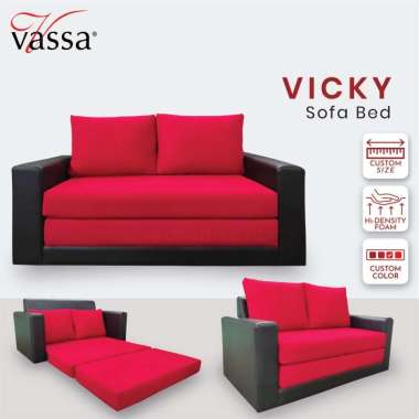 Sofa Bed Vicky by Vassa Sofa MERAH-HITAM JABODETABEK