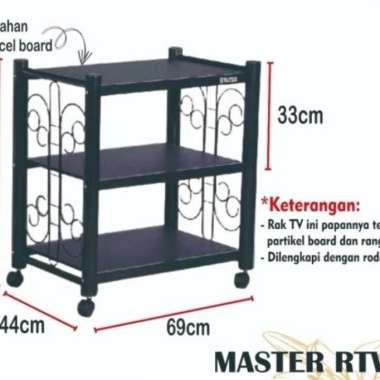 Rak Tv Master RTV Besi Tebal Kuat plus Roda