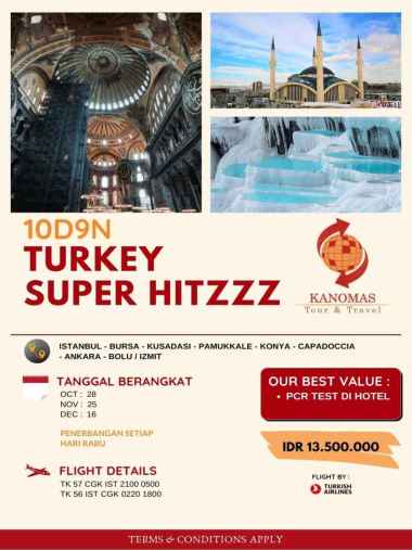 Jual Tour Turkey Super Hitzzz 10d9n 16 Dec 2020 Online November 2020 Blibli Com