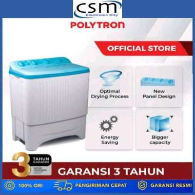 Polytron Mesin Cuci 2 Tabung 7KG PWM 701 B / PWM701 / 701 B Garansi Resmi