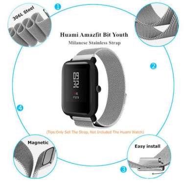 Stainless Milan Strap 20MM for Amazfit GTS 2 3 4 Mini/ BIP U Lite/ Galaxy Watch 5 4/ Huawei GT3 GT2 
