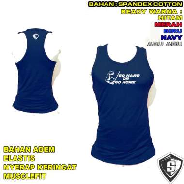 Singlet Slimfit Fitnes Go Hard or Go home musclefit L