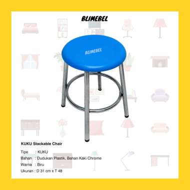 BLIMEBEL KUKU Kursi Susun / Kursi Bakso / Kursi Kantor Ruang Tunggu Biru