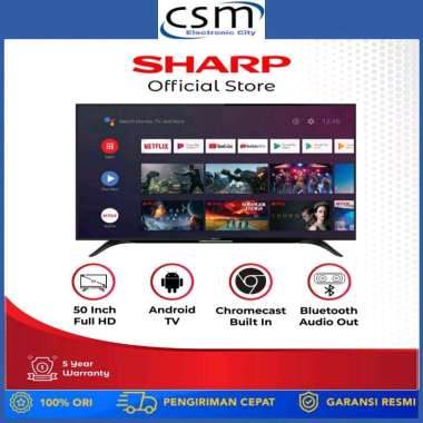 SHARP LED TV 50 Inch 2T-C50BG1 / 2TC50BG1 2T-C50BG1i AQUOS ANDROID FHD GARANSI RESMI