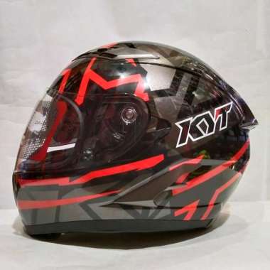 HELM KYT FALCON 2 FASTER BLACK RED FLUO HELM FULL FACE L