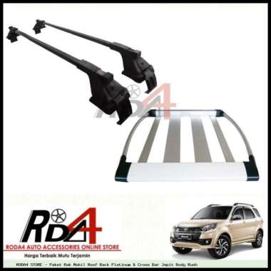 Paket Rak Mobil Roof Rack Platinum & Cross Bar Jepit Body Rush