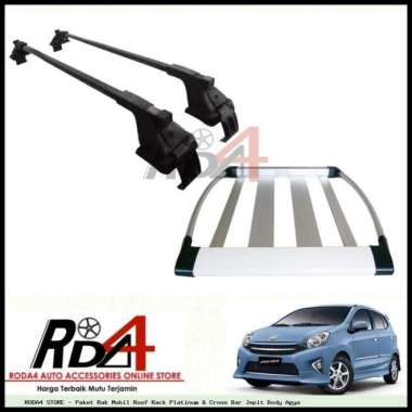 Paket Rak Mobil Roof Rack Platinum & Cross Bar Jepit Body Agya