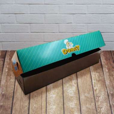 100 box/pack Dus Donat Isi 3 - Box Donat - Sedap Mantap Donat 27,5 x 9,5 x 5,3 cm