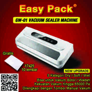 Mesin Vakum Makanan Vacuum Sealer EASY PACK GW-01 Automatis Manual Plastik Alat Vakum Vacum Seal Put