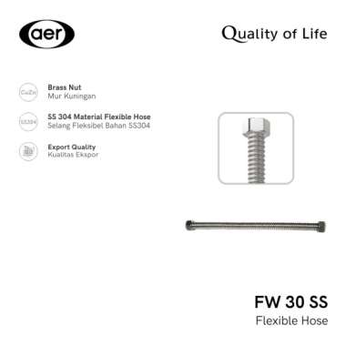 AER Selang Air Fleksibel Stainless Steel / Wavy Flexible Hose FW 30 SS Chrome -