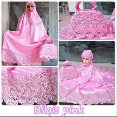 GROSIR MUKENA BORDIR LACE BILQIS PINK