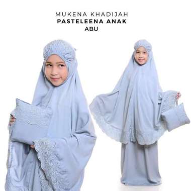 PUSAT GROSIR MUKENA ANAK PASTELEENA ABU