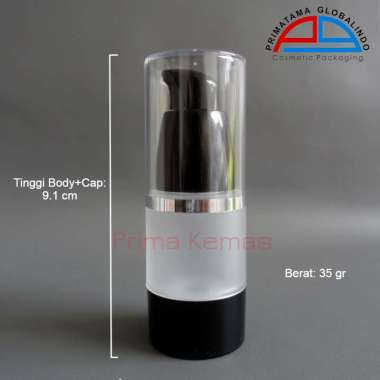 Botol Airless Pump - botol serum Prima Kemas - Airless Pump DHS 20 ml Black Frosted