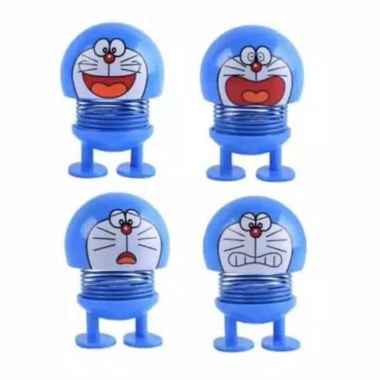 OEM Boneka Per Emoji Doraemon Shaking Head Doll Dashboard - Biru Biru