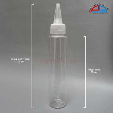 Botol Cap Kerucut 100 ml - botol skincare Prima Kemas - botol hair tonic - Botol Pet Tub H 100 ml Na
