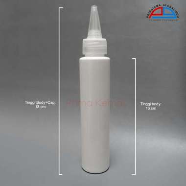 Botol Cap Kerucut 100 ml - botol skincare Prima Kemas - botol hair tonic - Botol Pet Tub H 100 ml Pu