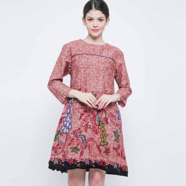 Batik Adikusuma Batik Cendrawasih 2 Tunik Muslim 222113090 - Merah S --