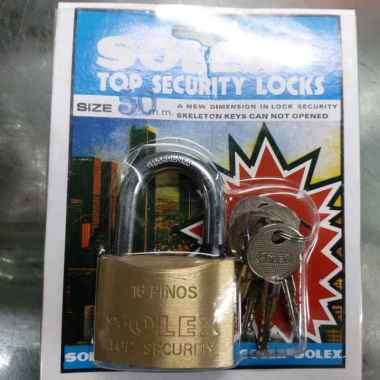 Gembok SOLEX solid brass 50mm / Gembok 50mm / Gembok crosskey SOLEX 50 UKURAN 50MM
