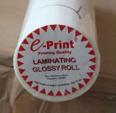 E-Print Laminasi Glossy Roll Plastik Laminating PUTIH