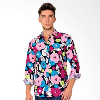 SJO & SIMPAPLY Gabriel Flower Pink Men's Kemeja Pria