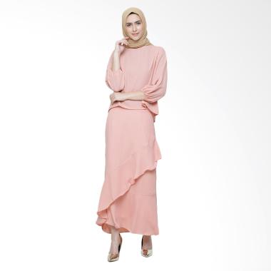 WM Demna Basic Blouse with 7/8 gather sleeves Atasan Muslim - Peach Semua Ukuran Peach