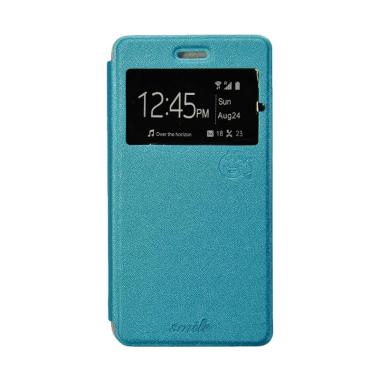 Smile Flip Cover Casing for Vivo V5+-X9 - Biru Muda