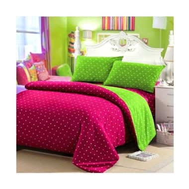 Jaxine Katun Polkadot Set Sprei - Fanta Hijau
