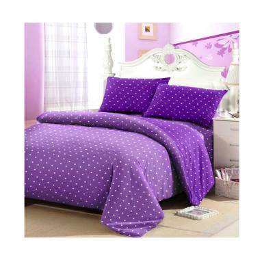 Jaxine Katun Polkadot Lilac Set Sprei - Ungu