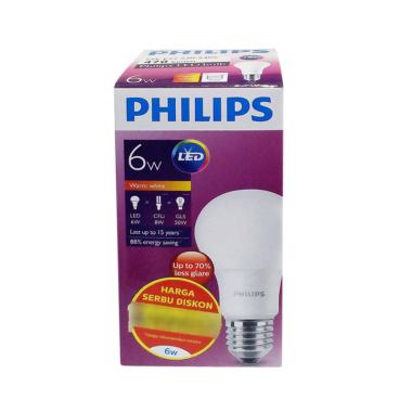 PHILIPS Bohlam Lampu LED- Warm White [6 W] Warm White