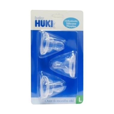 Huki Silicone Nipples Dot Bayi [Size L/3 pcs] Putih