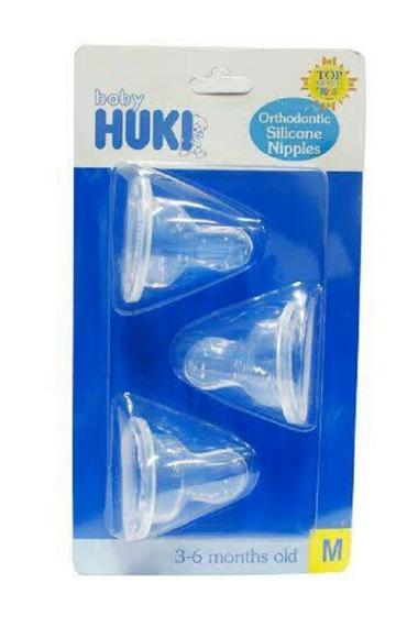 Huki Silicone Nipples Dot Bayi [Size M/3 pcs] White