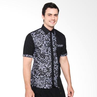 Jogja Batik Kombinasi Hem Pria - Genta Abu