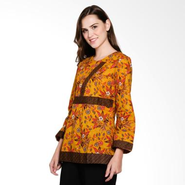 Batik Arjunaweda Women 18474115 Kembang Remekan Blouse Atasan Batik - Kuning