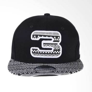 3Second Ethnic Printed Hat - Black 103031718