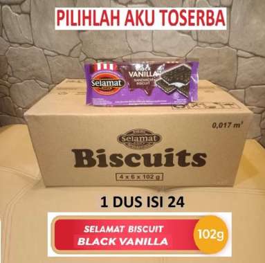 Promo Harga SELAMAT Sandwich Biscuits Black Vanilla 102 gr - Blibli