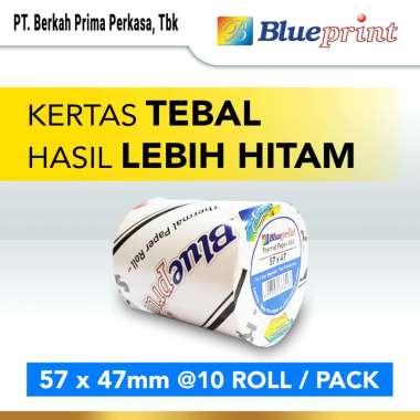 BLUEPRINT Kertas Thermal / Kasir / Struk PPOB 57x47mm - 1 Pack Isi 10 Roll White