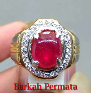 Batu Cincin Ruby Merah Delima asli n 1496 Merah