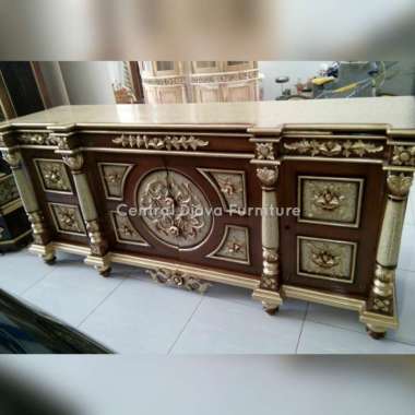 Bufet Meja TV Nusantara Kayu Jati Ukiran Jepara Buffet Ukir Jepara Multicolor
