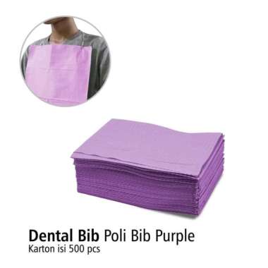 Polybib - Dental Bib Pak Isi 125pcs Onemed Ungu